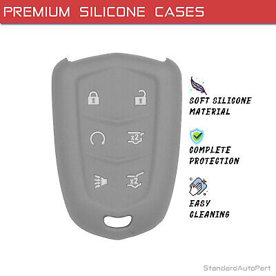 Grey 6 Btn Silicone Car Key case for Cadillac Escalade HYQ2AB 13580812 13598511