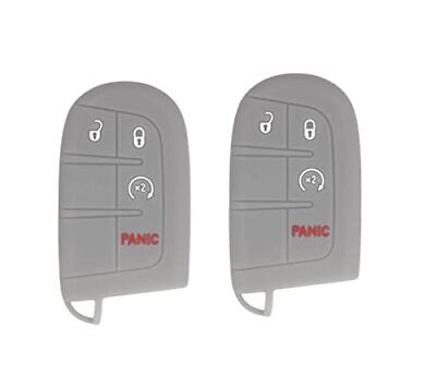 Double Gray Silicone Cases for Smart Key fob for Jeep Grand Cherokee Compass