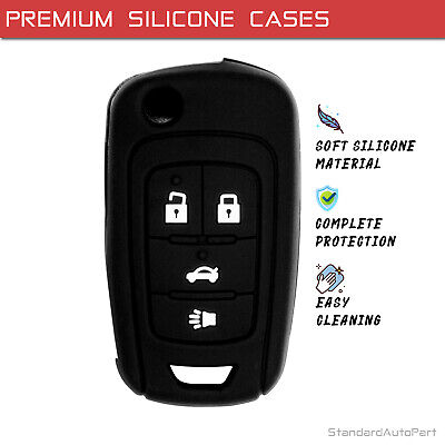Black Silicone Flip key Case for Cruze Equinox Impala Malibu Sonic Allure Encore
