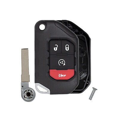 4 Button Flip Key shell case for Jeep Gladiator Wrangler (2018-2021) OHT1130261