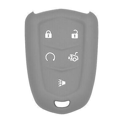 Silicone Key Cover for Cadillac Escalade 2015-2020 HYQ2AB 13580812 (5 Button - Grey)