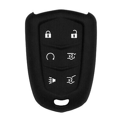 Silicone Key Cover for Cadillac Escalade 2015-2020 HYQ2AB 13580812 (6 Button - Black)