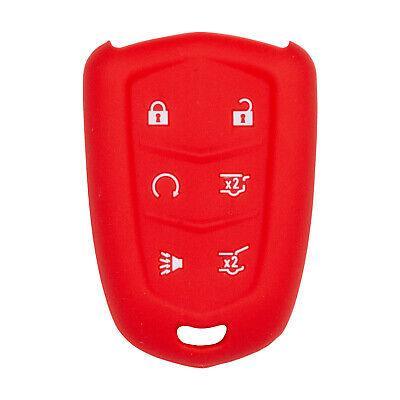 Silicone Key Cover for Cadillac Escalade 2015-2020 HYQ2AB 13580812 (6 Button - Red)