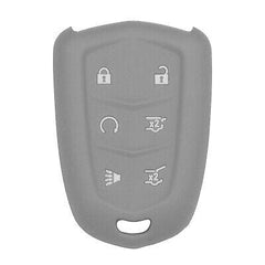 Silicone Key Cover for Cadillac Escalade 2015-2020 HYQ2AB 13580812 (Grey - 6 Button)