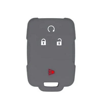 Silicone Key Cover for Chevrolet Tahoe Canyon Silverado Colorado Sierra Suburban 2015-2021 M3N32337100 (Grey - 4 Button)