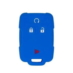 Silicone Key Cover for Chevrolet Tahoe Canyon Silverado Colorado Sierra Suburban M3N32337100 22881480 (Blue - 4 Button)