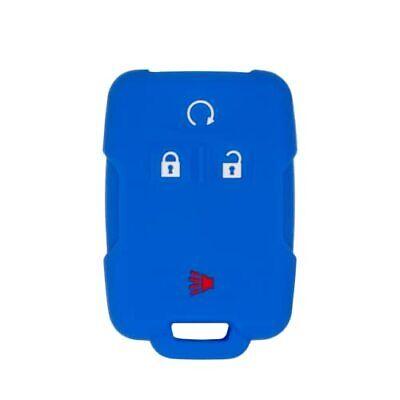 Silicone Key Cover for Chevrolet Tahoe Canyon Silverado Colorado Sierra Suburban M3N32337100 22881480 (Blue - 4 Button)