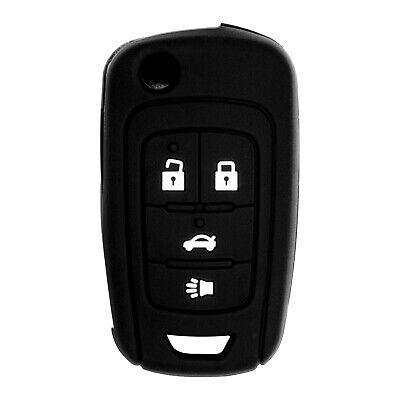 Silicone Key Cover for Chevy Cruze Equinox Impala Malibu Sonic Allure LaCrosse Regal Verano Encore Terrain OHT01060512 13504200 (Black - 4 Button)