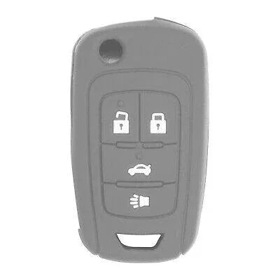 Silicone Key Cover for Chevy Cruze Equinox Impala Malibu Sonic Allure Lacrosse Regal Verano Encore Terrain 2010-2019 OHT01060512 13504200 (4 Button - Gray)