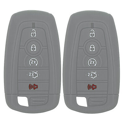 Silicone Key Cover for Ford Fusion Edge Mustang Expedition 2017-2021 M3N-A2C93142600 164-R8149 (5 Button - Double Grey)