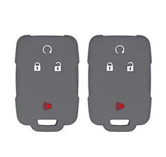 Silicone Key Cover for GMC Sierra Canyon Silverado Colorado 2014-2021 M3N-32337100 22859397 (4 Button - Double Gray)