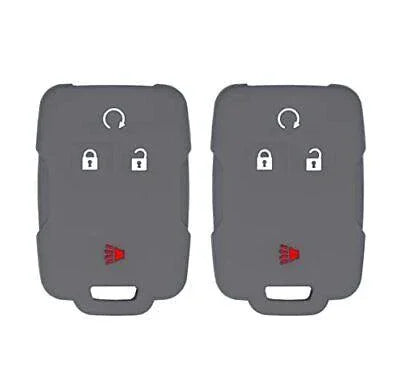 Silicone Key Cover for GMC Sierra Canyon Silverado Colorado 2014-2021 M3N-32337100 22859397 (4 Button - Double Gray)