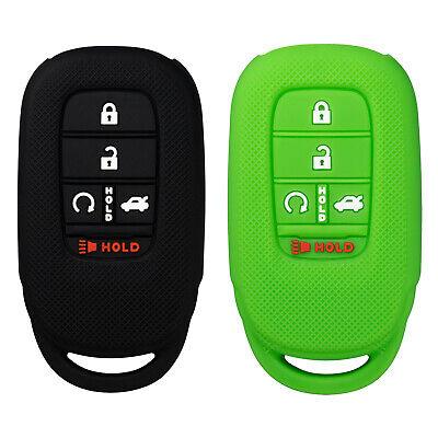 Silicone Key Cover for Honda Accord Civic 2022-2023 KR5TP-4 772147-T20-A11 (Black & Green - 5 Button)