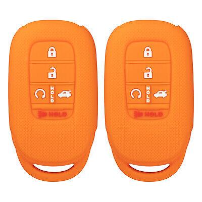 Silicone Key Cover for Honda Accord Civic 2022-2023 KR5TP-4 772147-T20-A11 (Double Orange - 5 Button)