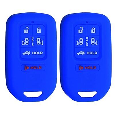 Silicone Key Cover for Honda Odyssey 2014-2017 KR5V1X 72147-TK8-A51 (6 Button - Double Blue)