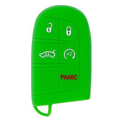 Silicone Key Cover for Jeep Grand Cherokee Compass Journey Durango 2011-2021 M3N40821302 68066350AG (Green - 5 Button)