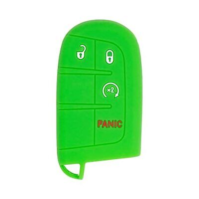 Silicone Key Cover for Jeep Grand Cherokee Compass Journey Durango Charger 300 200 Cherokee M3N40821302 68066350AG (Green - 4 Button)