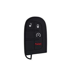 Silicone Key Cover for Jeep Renegade Grand Cherokee Compass Journey Durango Charger 300 200 Cherokee M3N40821302 68066350AG (Black - 4 Button)