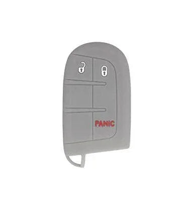 Silicone Key Cover for Jeep Renegade Grand Cherokee Compass Journey Durango Charger 300 200 Cherokee M3N40821302 68066350AG (Grey - 3 Button)
