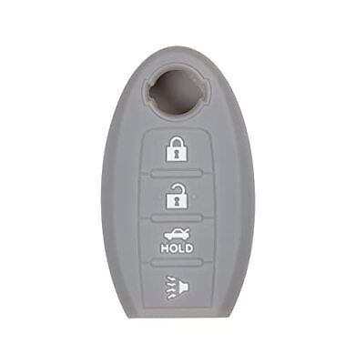 Silicone Key Cover for Nissan Maxima Sentra M45 M35 2006-2012 CWTWBU735 285E3-EW81D (4 Button - Grey)